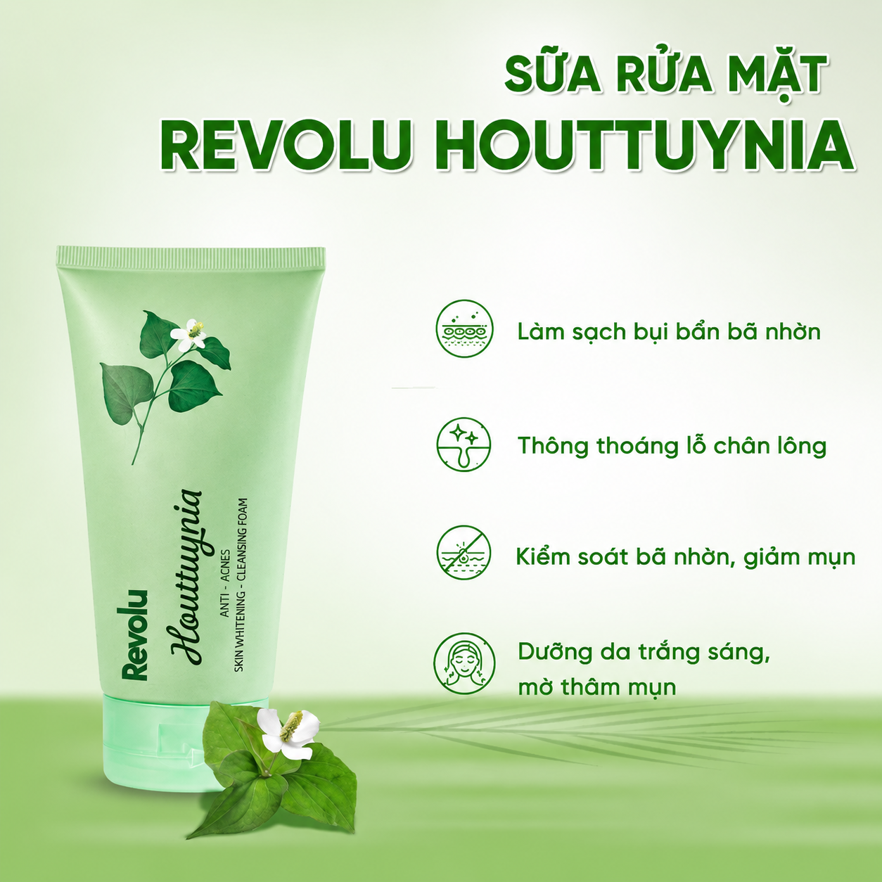 Sữa rửa mặt ngừa mụn, trắng da Houttuynia (tinh chất diếp cá) Sữa rửa mặt ngừa mụn, trắng da Houttuynia (tinh chất diếp cá) - Image 5