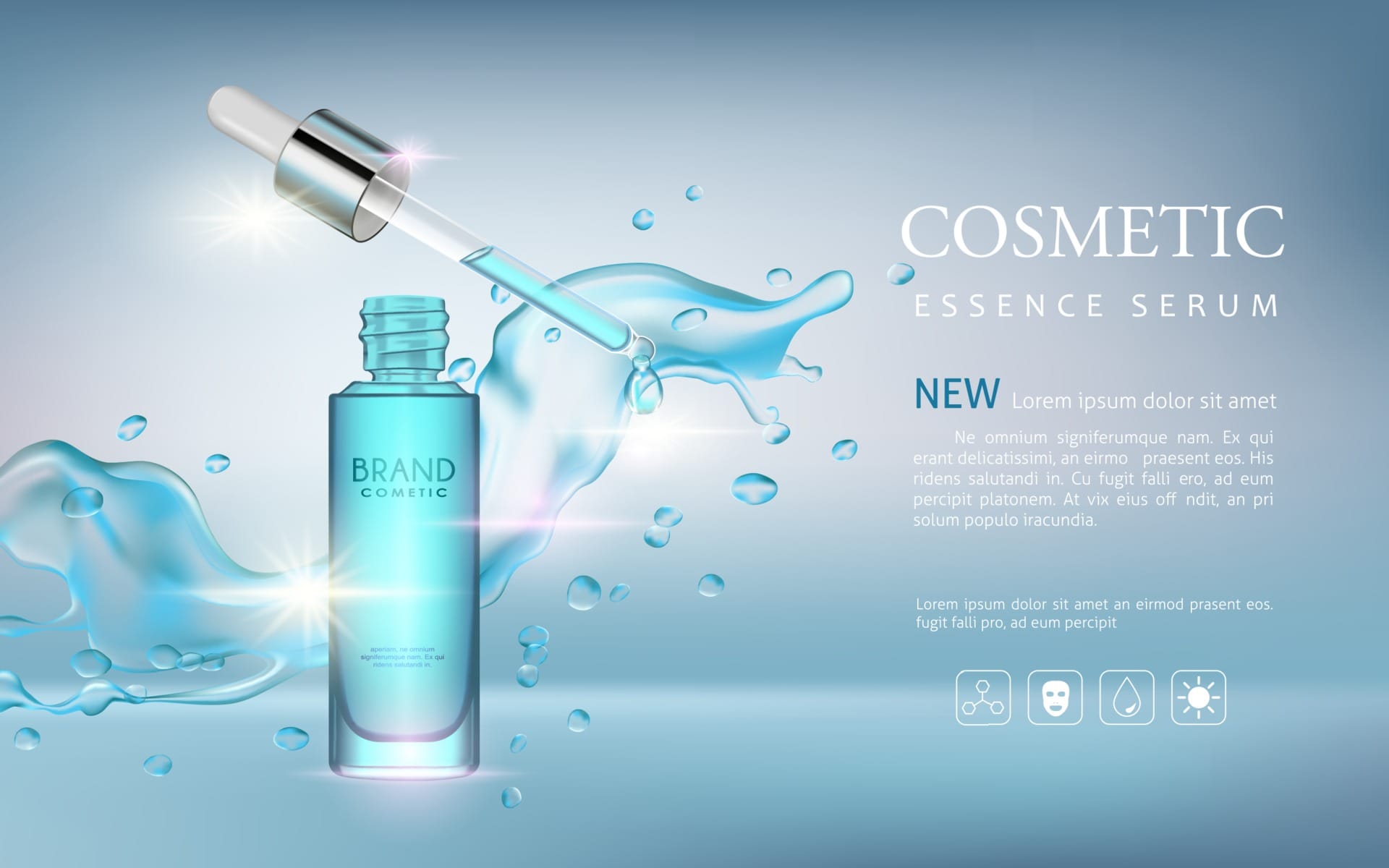 realistic serum cosmetic advertisement editable banner vector