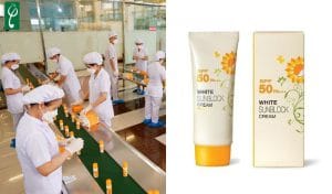 Gia công kem chống nắng hoa cúc