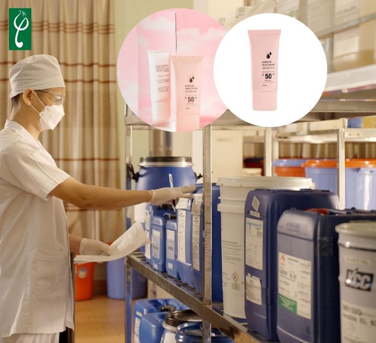 Gia công kem chống nắng hoa hồng