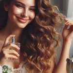 Xịt nước hoa lên tóc