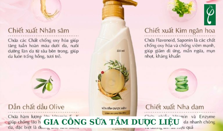 gia công sữa tắm dược liệu