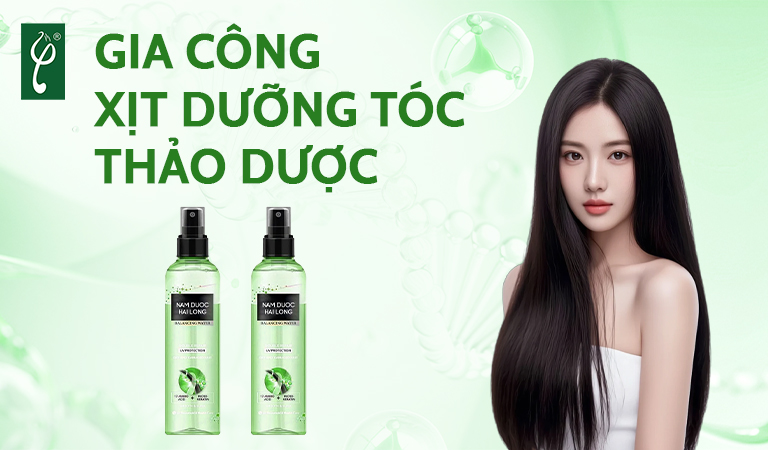 gia công xịt dưỡng tóc thảo dược