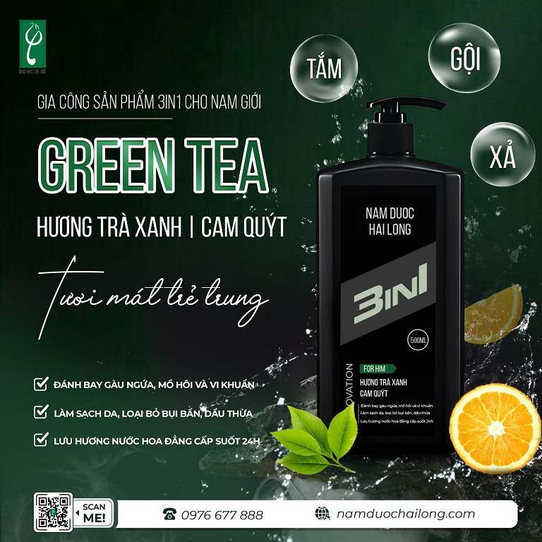 Nam Dược Hải Long nhận gia công dầu gội xả cho nam trọn gói, full pháp lý