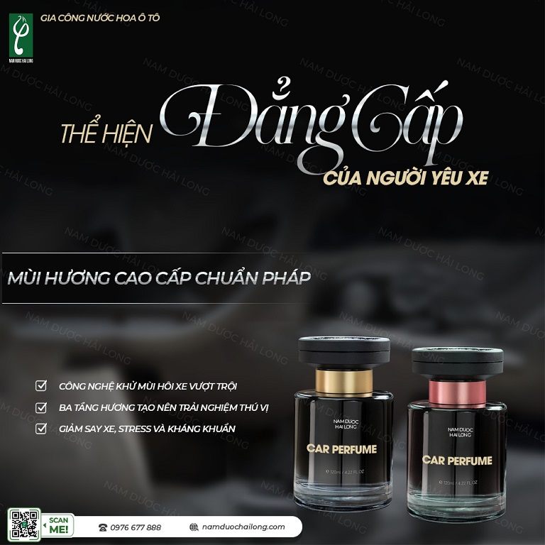 Gia công nước hoa xe hơi tại Nam Dược Hải Long giúp doanh nghiệp sở hữu sản phẩm chuẩn quốc tế, hương thơm cao cấp  