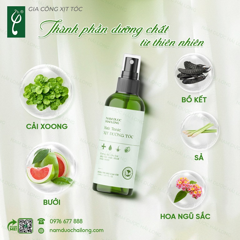 Thành phần chính có trong gia công xịt dưỡng mọc tóc