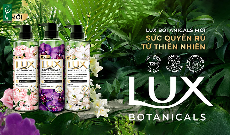 Sữa tắm Lux nuôi dưỡng da với các thành phần từ thiên nhiên Thương hiệu sữa tắm nổi tiếng
