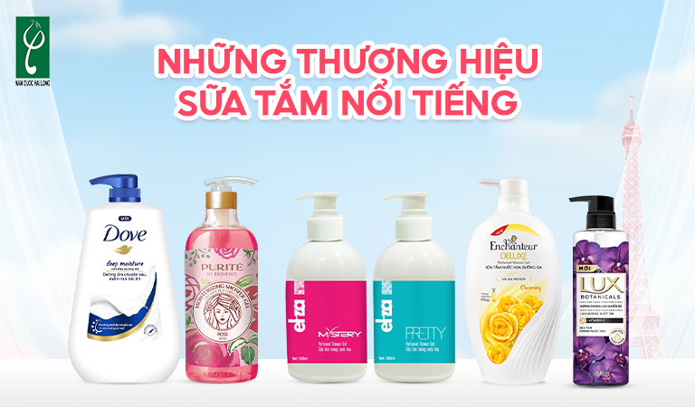 top 5 thương hiệu sữa tắm nổi tiếng
