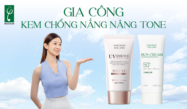 gia công kem chống nắng nâng tone