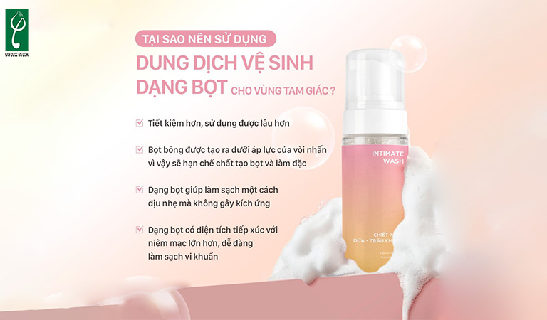 Bọt vệ sinh phụ nữ giúp làm sạch vùng kín và không gây kích ứng gia công bọt vệ sinh phụ nữ