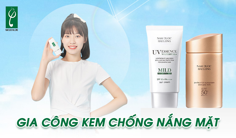 gia công kem chống nắng mặt