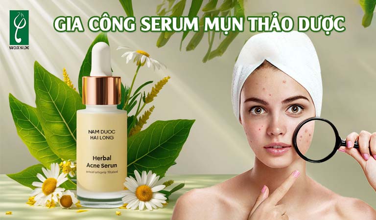 gia công serum trị mụn thảo dược