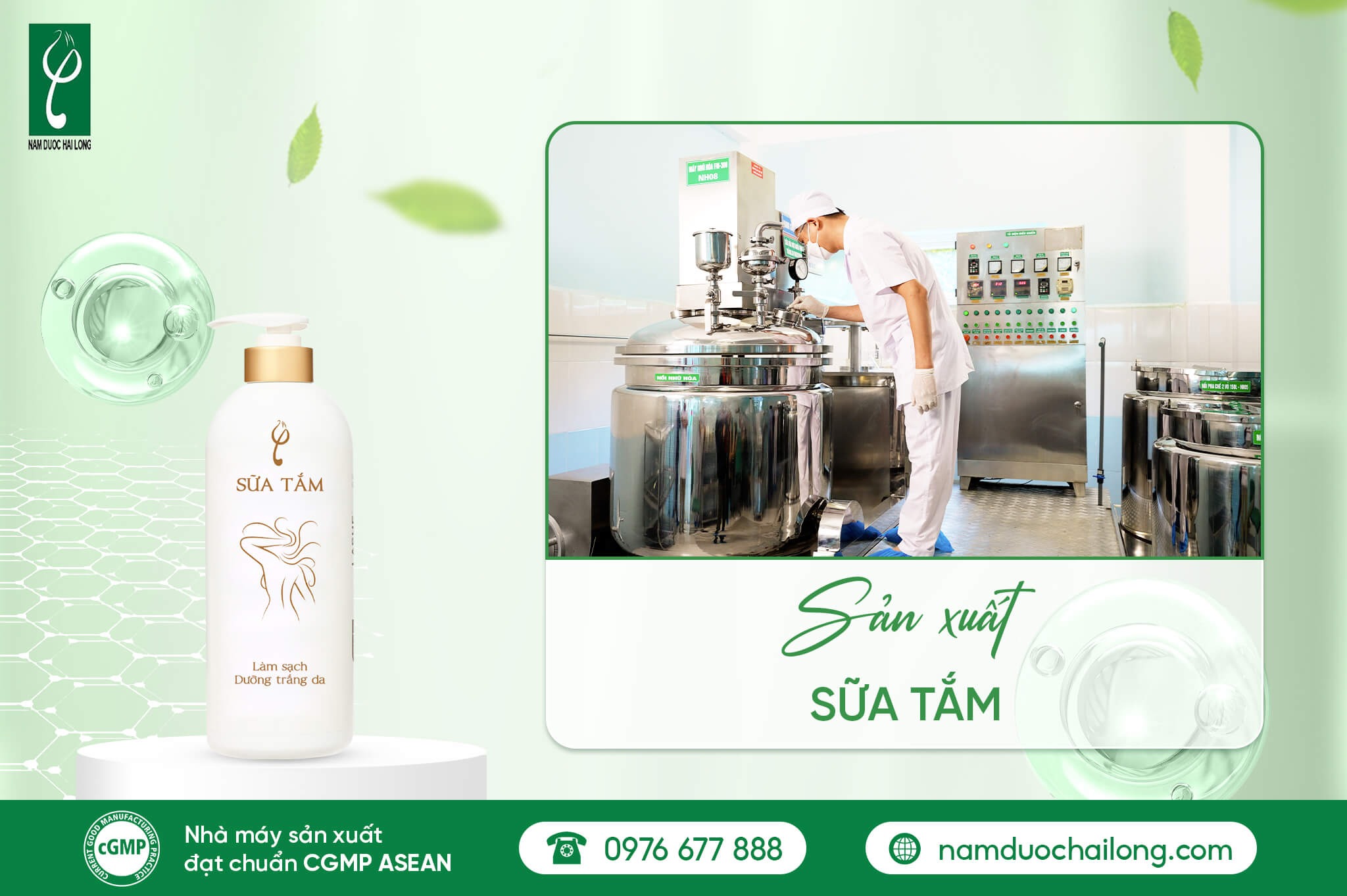 Nhà máy sản xuất sữa tắm uy tín Nam Dược Hải Long gia công sữa tắm uy tín
