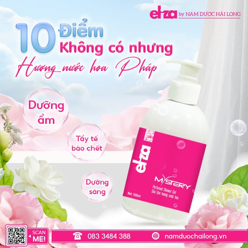 Sữa tắm hương nước hoa Eliza được sản xuất bởi Nam Dược Hải Long gia công sữa tắm uy tín
