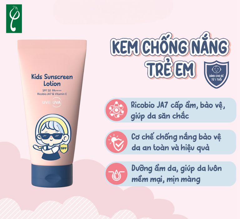 Thành phần gia công kem chống nắng trẻ em