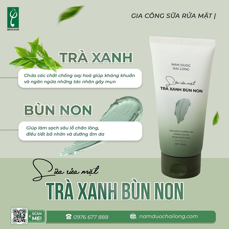 Gia công sữa rửa mặt thảo dược an toàn, lành tính theo tiêu chuẩn Bộ Y Tế Nam dược Hải Long gia công sữa rửa mặt thảo dược chất lượng cao, giá tốt