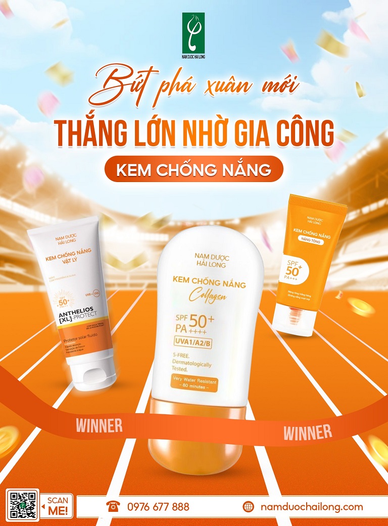 Các loại kem chống nắng giá rẻ được gia công phổ biến