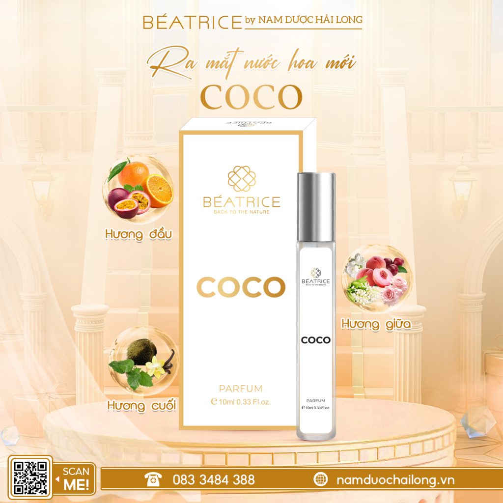 Beatrice Parfum Coco là dòng nước hoa tinh tế, thanh lịch và sang trọng chọn mùi nước hoa theo tính cách