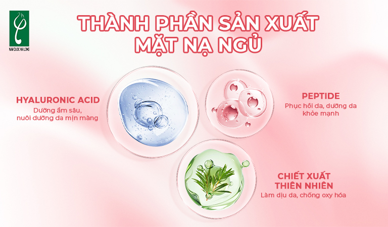 Thành phần tiêu biểu được sử dụng để sản xuất mặt nạ ngủ gia công mặt nạ ngủ