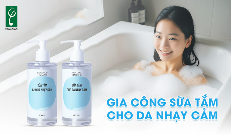 gia công sữa tắm cho da nhạy cảm