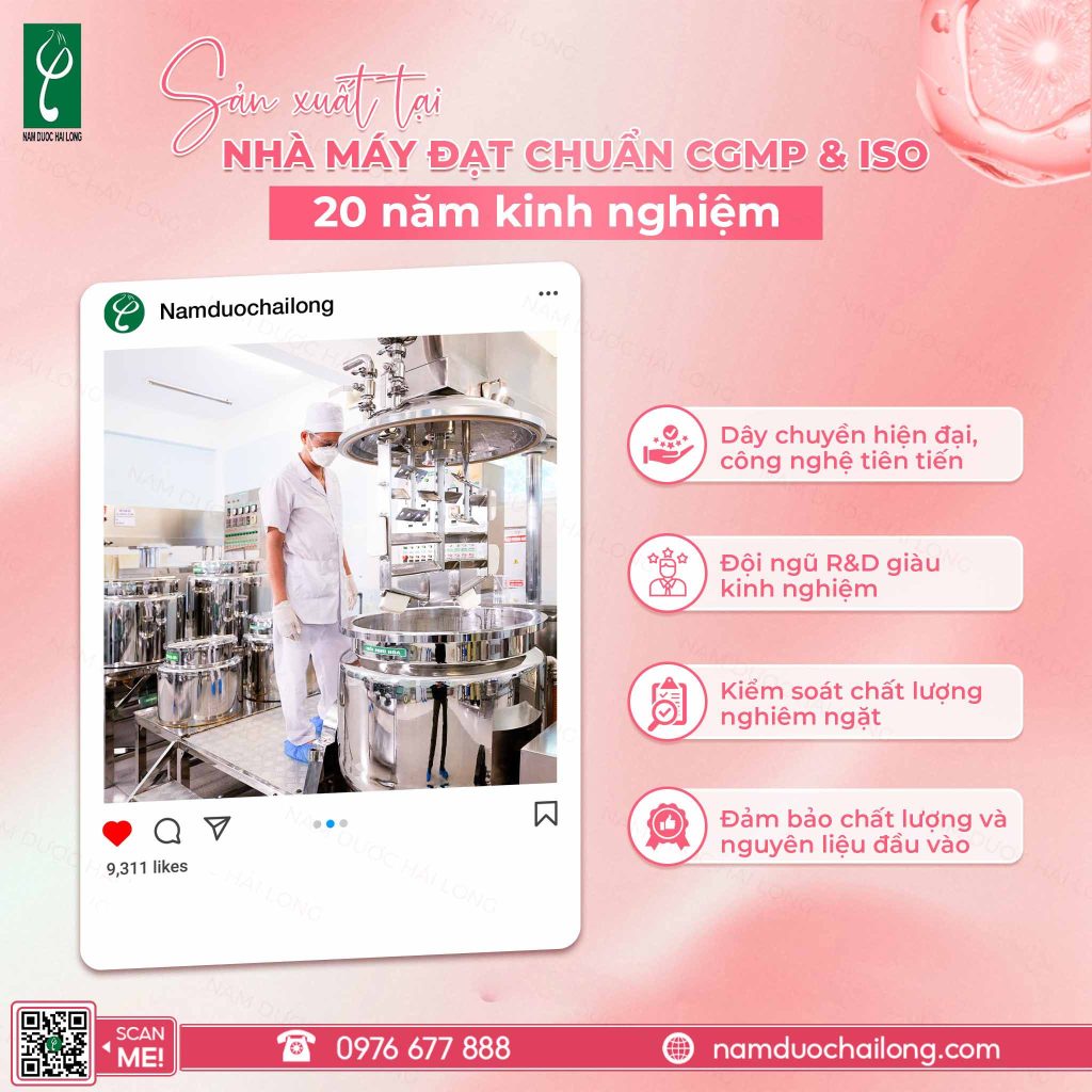 Nhà máy Nam Dược Hải Long sản xuất mỹ phẩm thảo dược chuyên nghiệp gia công mỹ phẩm thảo dược