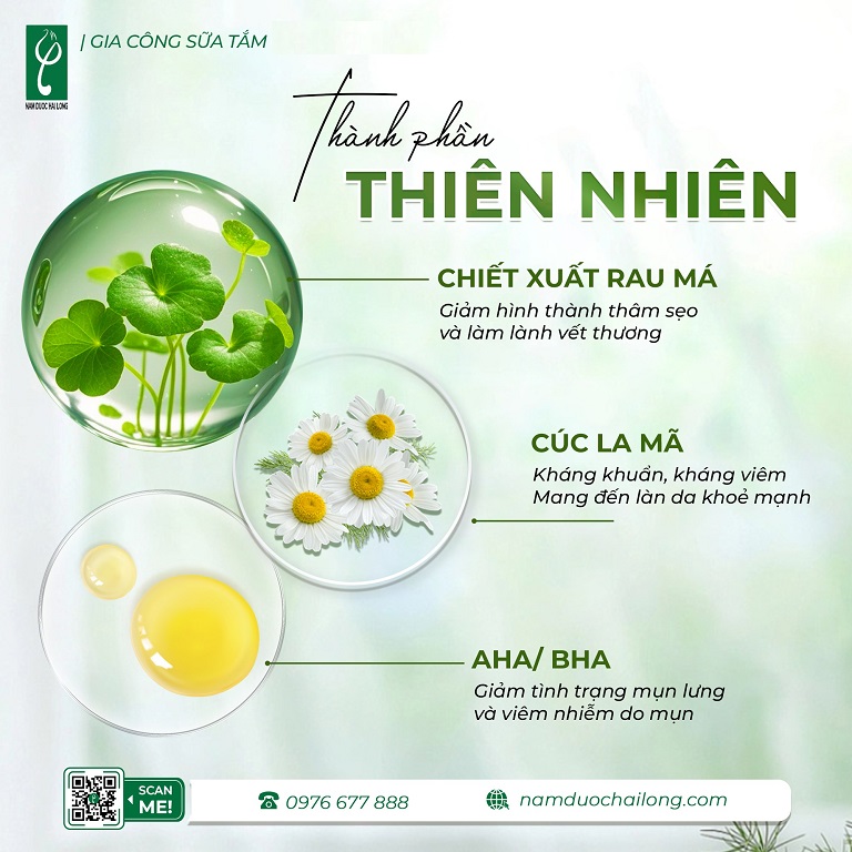 Các loại thảo dược chính dùng để gia công sữa tắm trẻ em