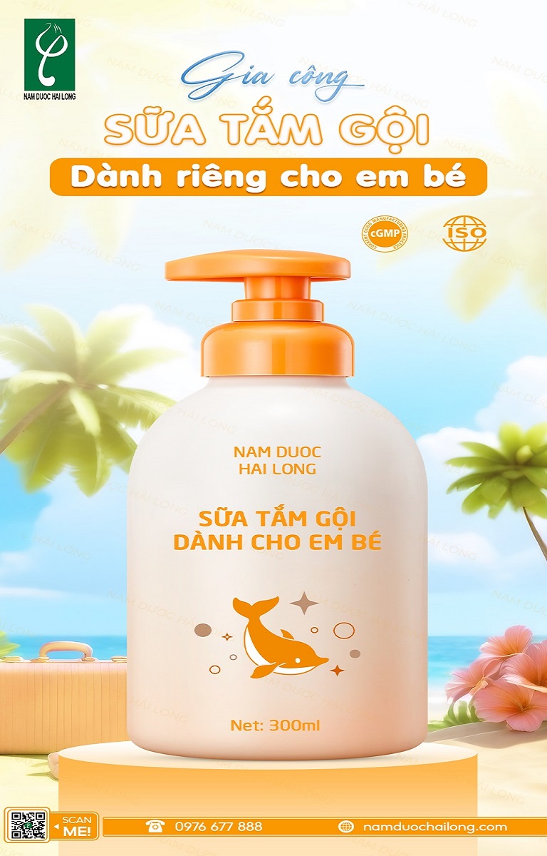 Nam dược Hải Long sản xuất sữa tắm em bé thảo dược trọn gói và hiệu quả cao
