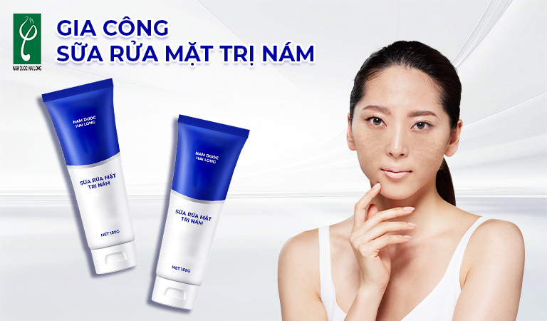 gia công sữa rửa mặt trị nám