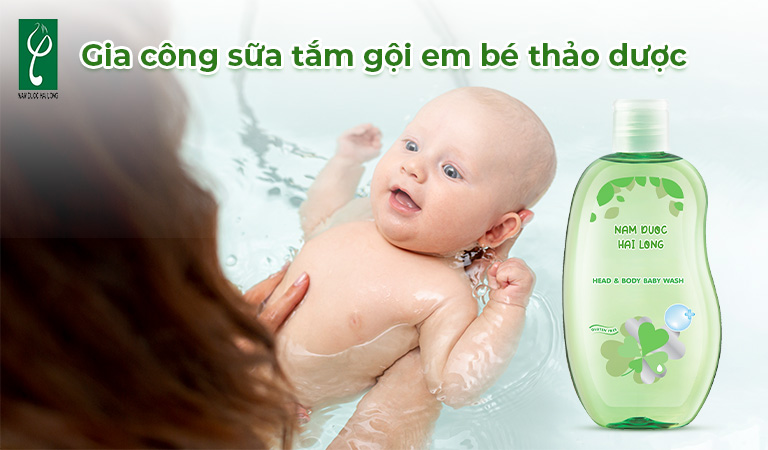 gia công sữa tắm gội em bé thảo dược