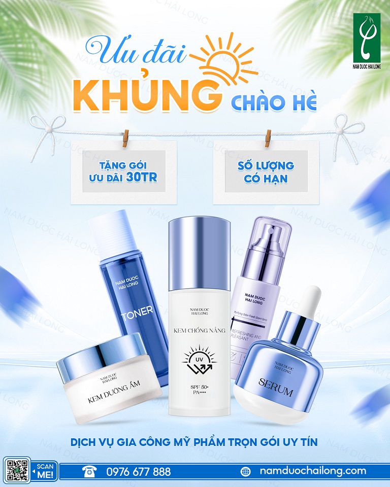 Các loại mỹ phẩm chăm sóc cơ thể được gia công phổ biến