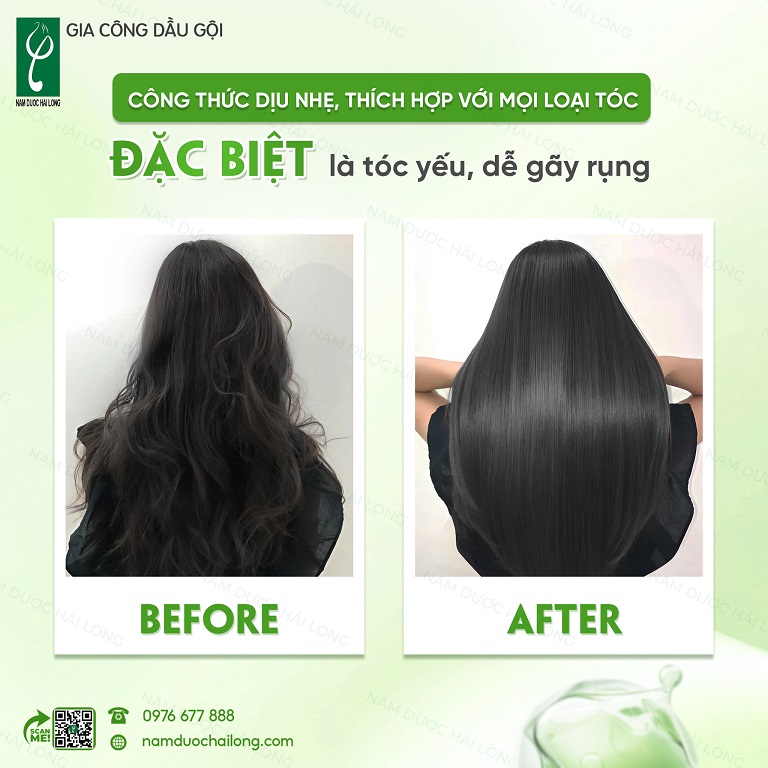 Gia công dầu gội mượt tóc