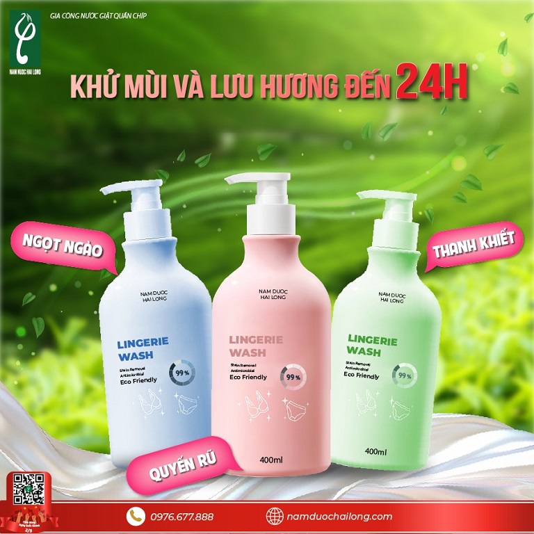 Nam dược Hải Long sản xuất nước giặt quần chip thảo dược lành tính trọn gói