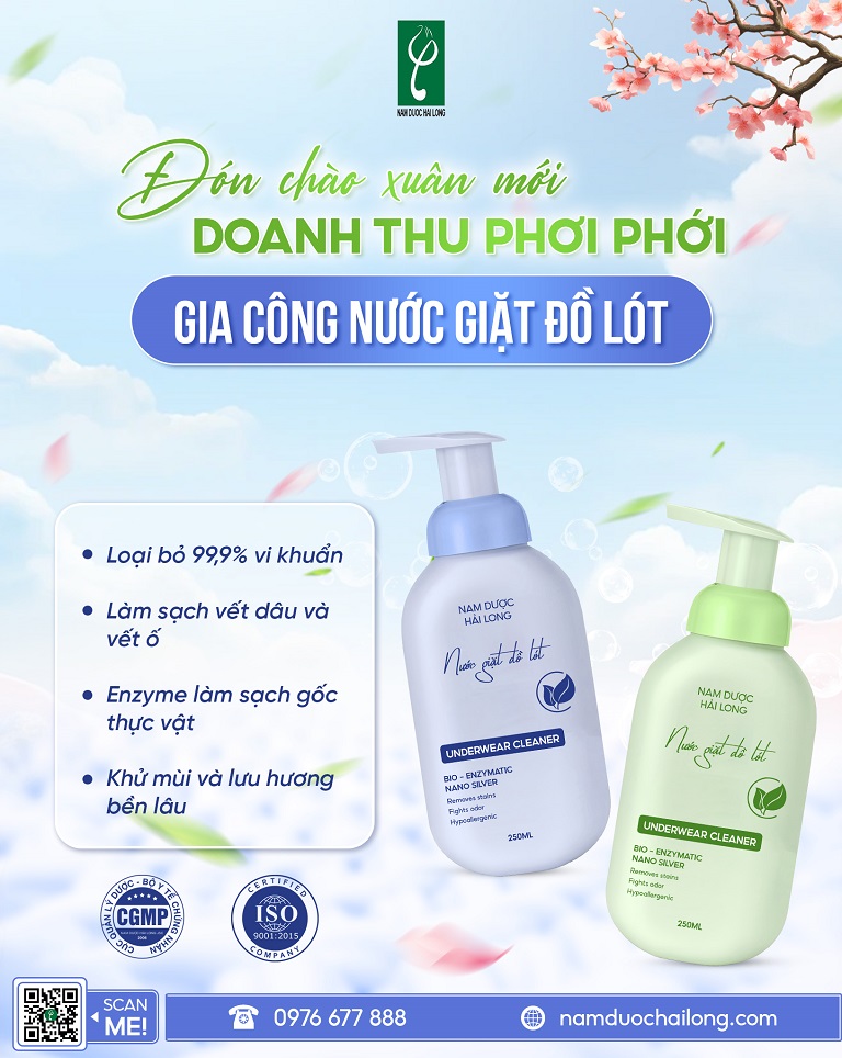 Sản xuất nước giặt quần chip thảo dược đảm bảo pH cân bằng với môi trường âm đạo