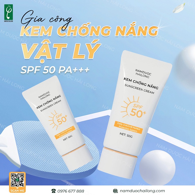 Các loại kem chống nắng được gia công phổ biến