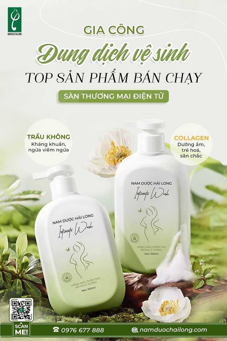 Nam dược Hải Long gia công dung dịch vệ sinh hữu cơ chiết xuất nguyên liệu tự nhiên với mức giá tốt