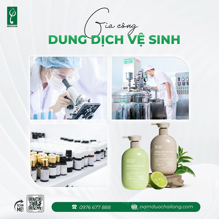 Gia công dung dịch vệ sinh cho bé gái