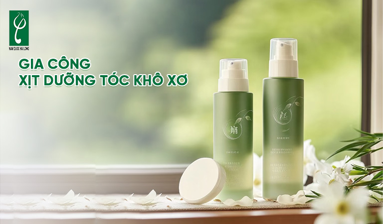 gia công xịt dưỡng tóc khô xơ