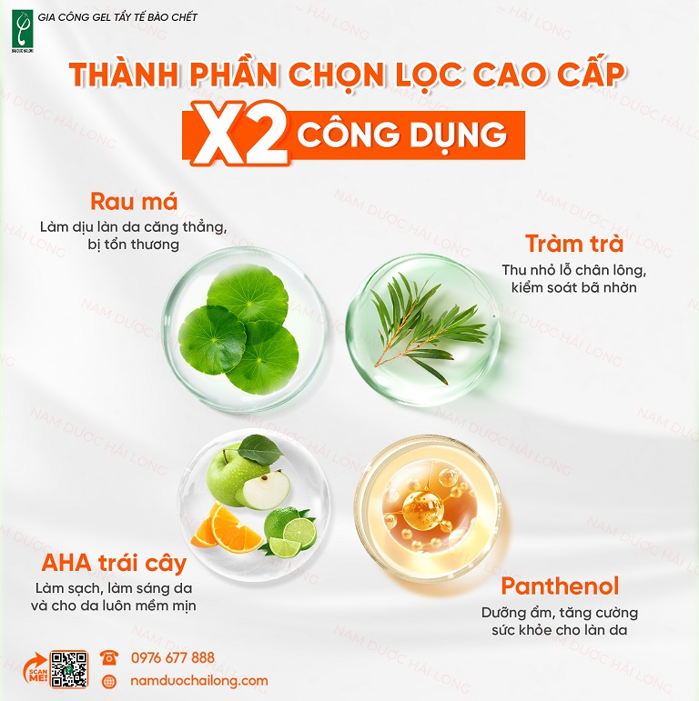 Thành phần chính dùng để gia công tẩy tế bào chết thiên nhiên