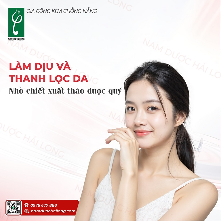Nam dược Hải Long sản xuất kem chống nắng nâng tông chiết xuất nguyên liệu lành tính