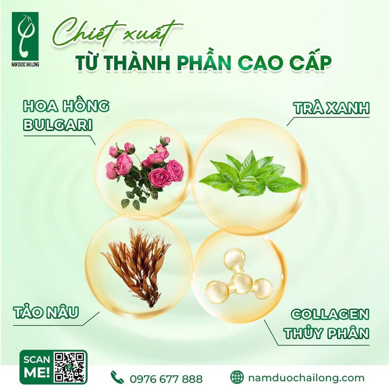 Các thành phần chiết xuất tự nhiên dịu nhẹ và an toàn cho da.
