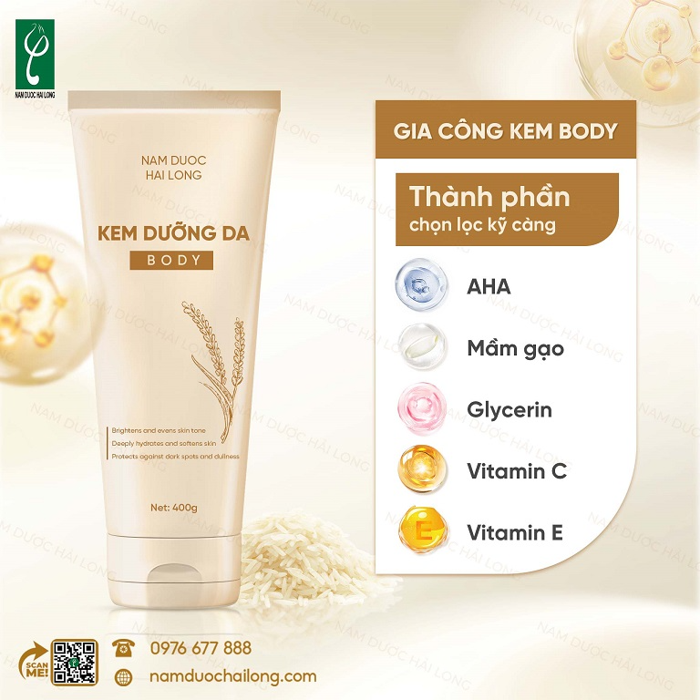 Những loại kem body được gia công phổ biến 