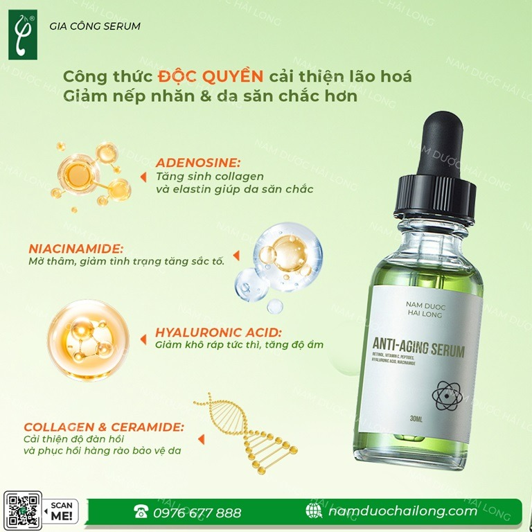 Thành phần thiên nhiên dùng để gia công serum dưỡng trắng