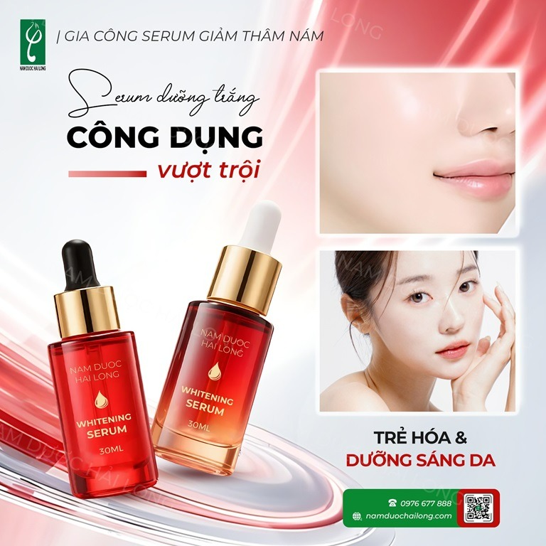 Nam Dược Hải Long gia công serum dưỡng trắng chất lượng chuẩn CGMP