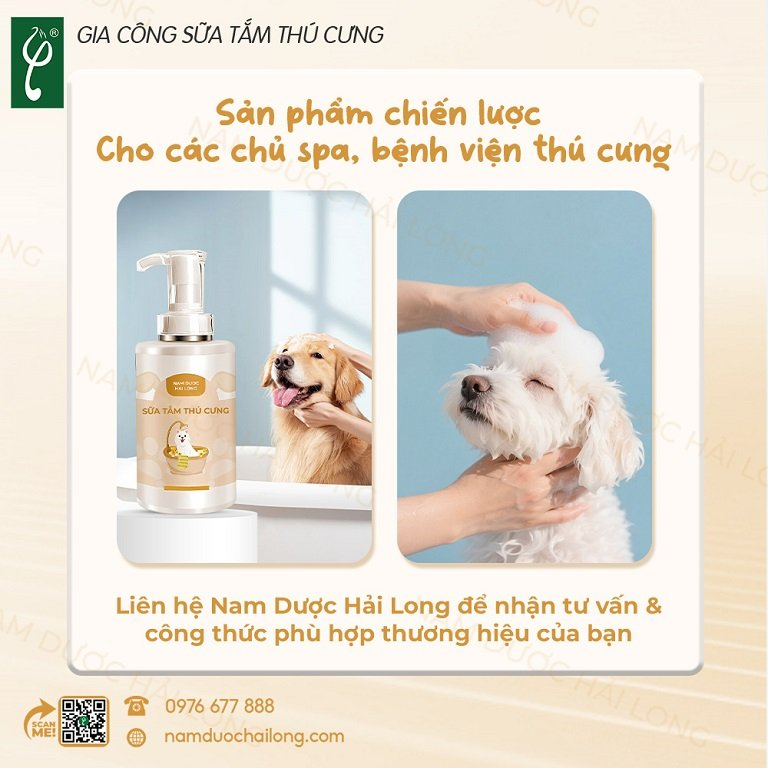 Nam dược Hải Long gia công sữa tắm chó an toàn, đảm bảo pháp lý