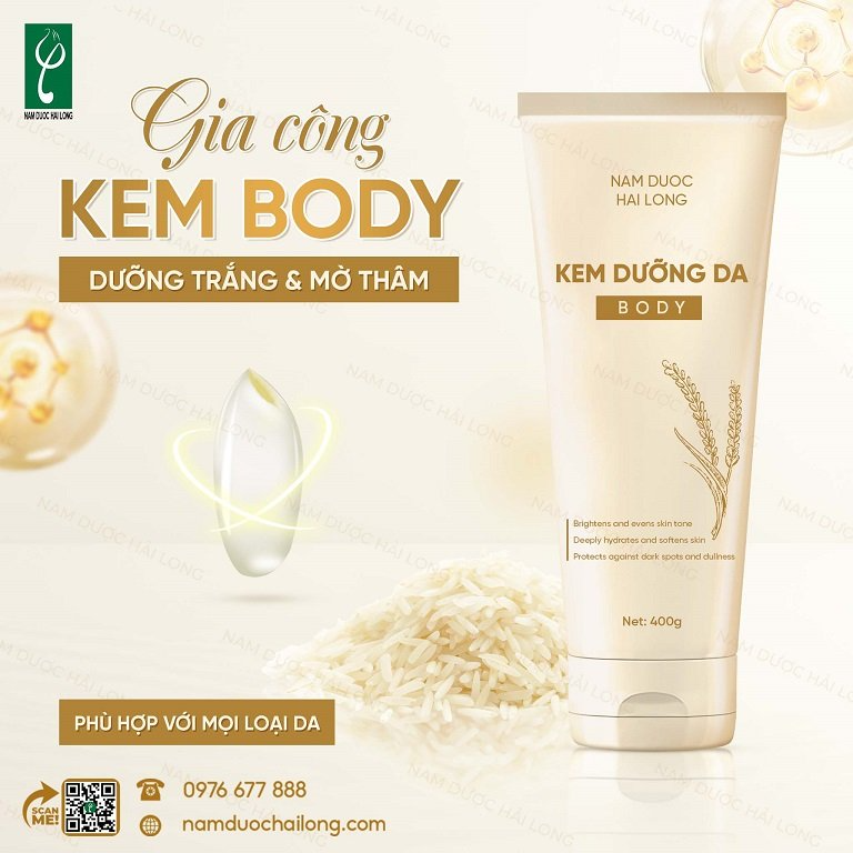Nam dược Hải Long gia công kem body giá tốt, cam kết chất lượng