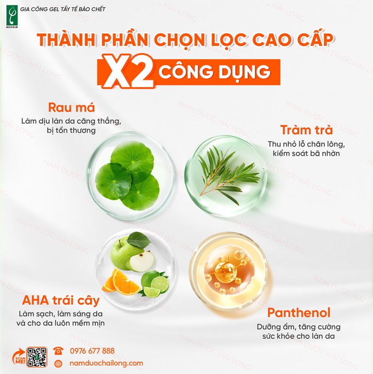Nguyên liệu chính để gia công tẩy tế bào chết toàn thân