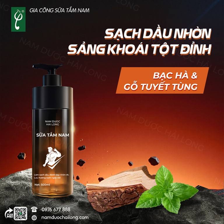 Nam Dược Hải Long gia công sữa tắm dành cho nam trọn gói, cam kết chuẩn CGMP