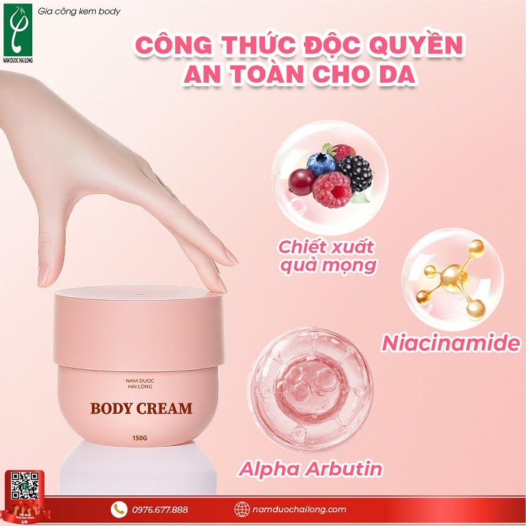 Thành phần gia công kem dưỡng toàn thân