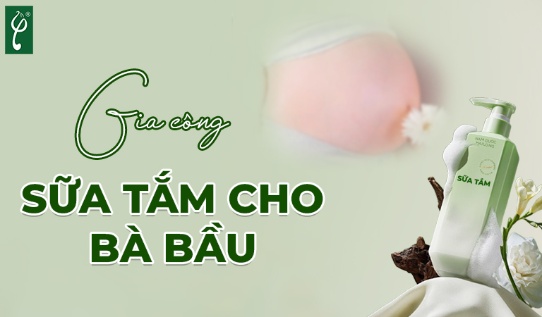 gia công sữa tắm cho bà bầu