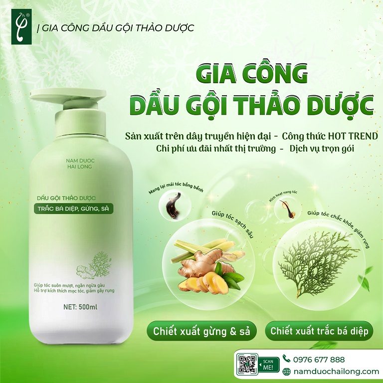 Nhà máy gia công dầu gội thảo dược